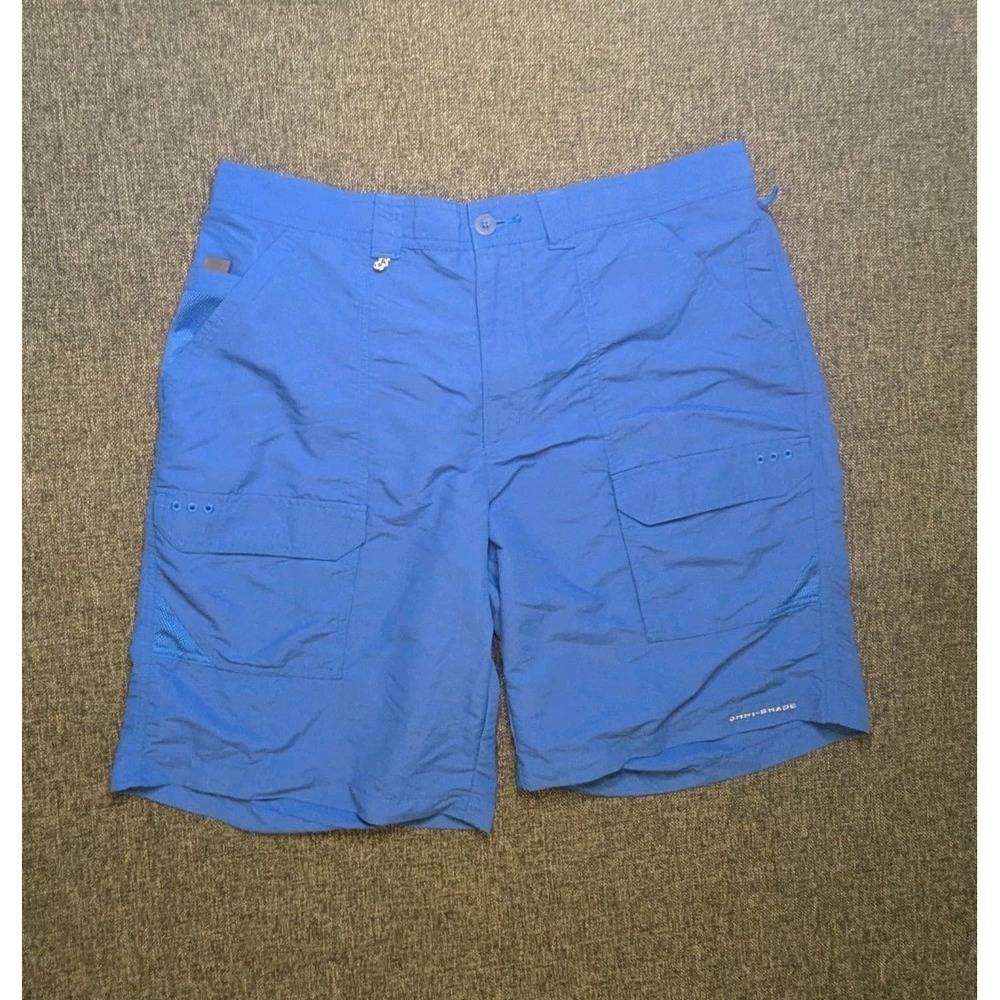 Columbia PFG Omni Shade Shorts Mens 38 Blue Performance Outdoor Fishing Apparel